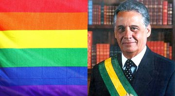 Bandeira LGBTQ+ (esq.) e retrato oficial de FHC (dir.) - Domínio Público / Sharon McCutcheon pelo Pexels / Agência Brasil