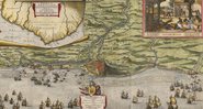 Mapa de Nicolaes Visscher retratando o cerco a Olinda e Recife em 1630 - Barry Lawrence Ruderman Antique Maps/ Creative Commons/ Wikimedia Commons