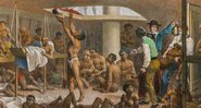 Representação de escravos em navio negreiro - Domínio Público/ Creative Commons/ Wikimedia Commons