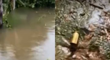 Rio onde os corpos foram encontrados e munição no local dos crimes - Divulgação/g1 Pará e TV Liberal