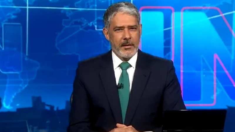 William Bonner apresentando o Jornal Nacional, da TV Globo