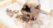 Crânio do misterioso esqueleto, pelo historiador Adrian Miller - Divulgação/Adrian Miller