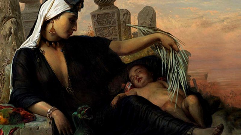 Imagem meramente ilustrativa de uma mulher e um bebê no Egito Antigo