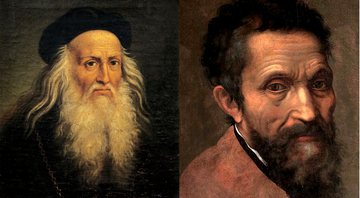Retratos de Leonardo da Vinci e Michelangelo, respectivamente - Wikimedia Commons