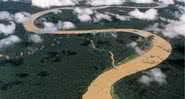 Visão aérea de trecho do rio Amazonas - Getty Images