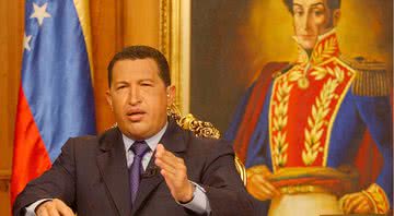 Hugo Chávez em 5 de janeiro de 2002, no Palácio Presidencial de Miraflores - Getty Images