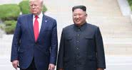 Donald Trump ao lado de Kim Jong-Un - Getty Images