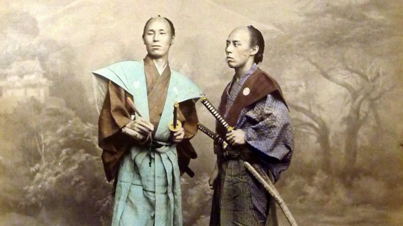 Samurais em fins do século 19 - Reprodução