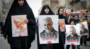 Protestos contra a morte do general Qasem Souleimani - Getty Images