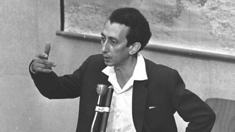 Abba Kovner durante o julgamento de Adolf Eichmann em Jerusalém, 1961 - Getty Images