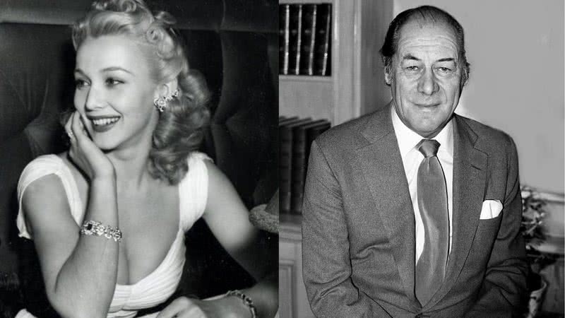 A atriz Carole Landis (à esq.) e Rex Harrison (à dir.) - Divulgação
