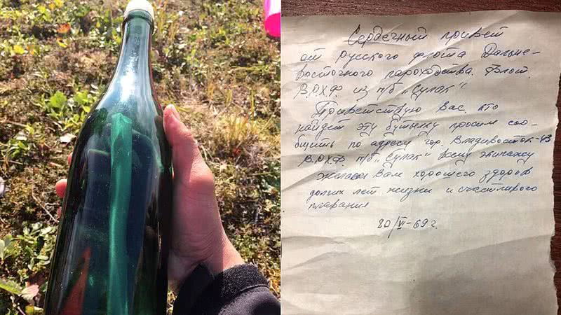 Homem encontra garrafa com bilhete emocionante escrito por