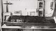 Múmia de pântano encontrada em 1936 na Estônia. É uma jovem que morreu entre os séculos 17 e 18. Crédito: Divulgação/Museu Nacional da Estônia - Divulgação/Museu Nacional da Estônia