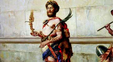 Ilustração do imperador Cômodo com a armadura inspirada em Hércules - Wikimedia Commons