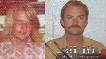 Montagem mostrando possível jovem morto por Randy Kraft, e foto do serial killer norte-americano - Divulgação/ Condado de Orange e Domínio Público