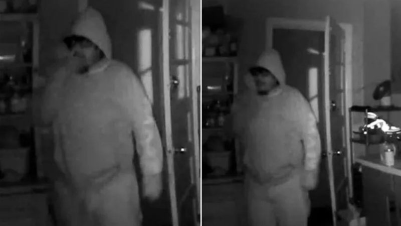Imagens mostrando homem vagando pela casa durante a noite - Divulgação/ Departamento de Polícia de Coatesville (na Pensilvânia)