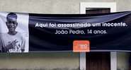 Faixa durante protesto pela morte de João Pedro - Divulgação/ Vídeo/TVBrasil