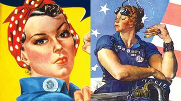 Rosie, símbolo feminista mundial (à esq.) e a outra Rosie (à dir.) - Wikimedia Commons / Domínio Público