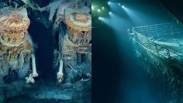 Motores do Titanic (à esq.) e equipamento robótico (à dir.) - Divulgação