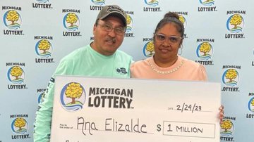 Ana Elizalde e seu marido em fotografia - Divulgação/Michigan Lottery