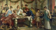 Pintura ilustra um banquete romano - Wikimedia Commons