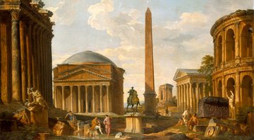 Pintura mostra O Panteão e outros monumentos de Roma - Wikimedia Commons/Giovanni Paolo Panini