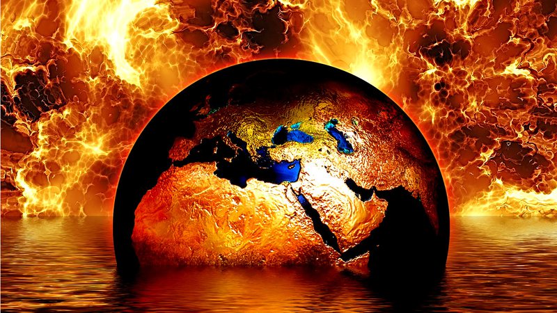 Imagem ilustrativa do globo em chamas - Imagem de Gerd Altmann por Pixabay