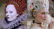 Elizabeth I no filme Duas Rainhas (à dir.) e Maria Antonieta no filme biográfico (à esq.) - Divulgação