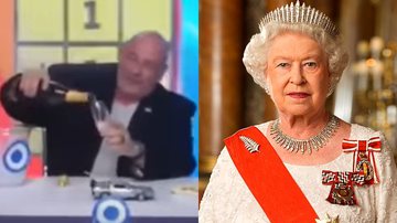 Jornalista argentino comemorando morte da rainha Elizabeth II, e fotografia da rainha - Reprodução/YouTube/TV Mídia / Foto por Governor-General of New Zealand pelo Wikimedia Commons