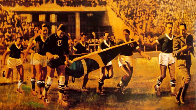 Palmeiras entrando em campo em 20 de setembro de 1942 - Divulgação/ Palmeiras