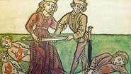 Antiga ilustração medieval com cena de assassinato - Foto por kladcat pelo Wikimedia Commons