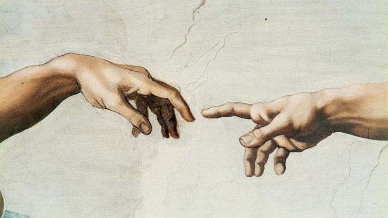 Trecho da obra "A Criação de Adão" de Michelangelo - Wikimedia Commons / Domínio Público