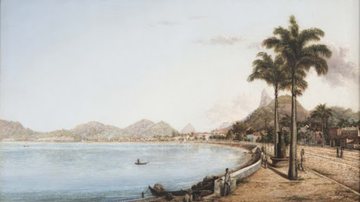 “Baía de Botafogo”, óleo sobre cartão de 1875 - Divulgação / Jaime Acioli