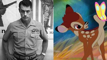 O jovem Donnie Dunagan e cena da animação 'Bambi' - Divulgação/Acervo Pessoal/Donnie e Dana Dunagan e Divulgação/Disney