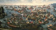 A Batalha de Lepanto (1571), importante conflito entre os turcos e a Ordem de Malta - Wikimedia Commons