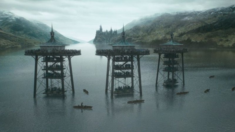 Cena de Harry Potter e o Cálice de Fogo em que a Ilha de St. Finan aparece - Divulgação/Warner Bros