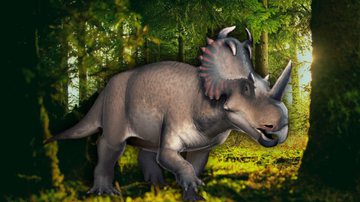 Reconstituição de um Centrosaurus apertus adulto - Fred Wierum via Wikimedia Commons com fundo Freepik