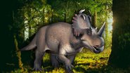 Reconstituição de um Centrosaurus apertus adulto - Fred Wierum via Wikimedia Commons com fundo Freepik