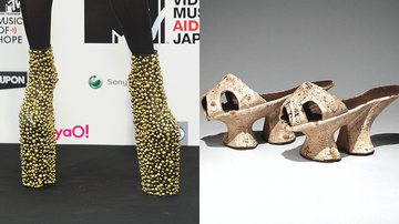 Sapatos de plataforma utilizados por Lady Gaga e Chopines do século XVI - Getty Images / Foto por Metropolitan Museum of Art pelo Wikimedia Commons