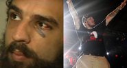 Marcelo Camelo após a briga e Chorão em show - Divulgação/Youtube - Wikimedia Commons/Guilherme Testa