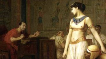 Quadro retratando Cleópatra 7, 'Cleópatra e César' gravada por Jean-Léon Gérôme em 1888 - Foto por Historical Association UK pelo Wikimedia Commons
