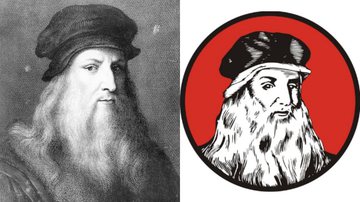 Leonardo da Vinci ao lado de logo do Velho Barreiro - Domínio público e divulgação