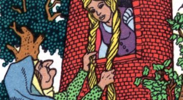 Ilustração de Rapunzel da bruxa em um selo da Alemanha Oriental de 1978 - Wikimedia Commons