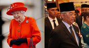 A rainha Elizabeth II e sultão Tengku Abdullah - Getty Images e domínio público via Wikimedia Commons