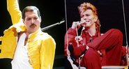 Freddie Mercury e David Bowie, respectivamente - Getty Images - Wikimedia Commons