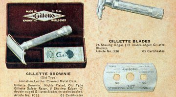 Anúncio publicitário dos produtos da Gillette - Domínio Público/ Creative Commons/ Wikimedia Commons