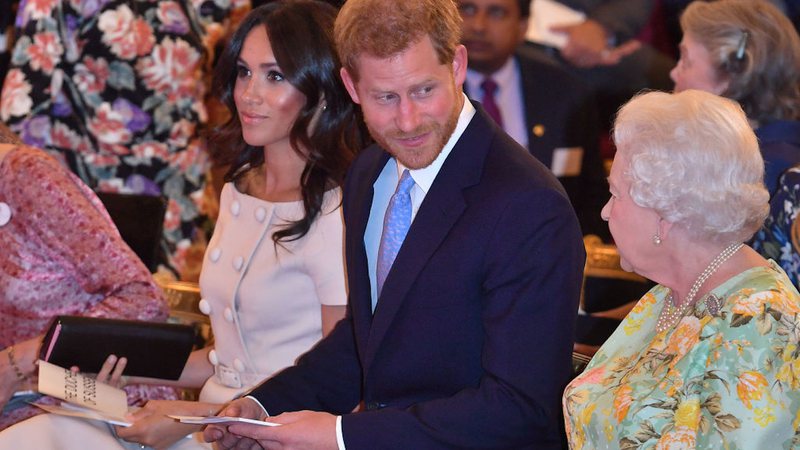 Meghan, Harry e Elizabeth durante evento no ano de 2018 - Getty Images