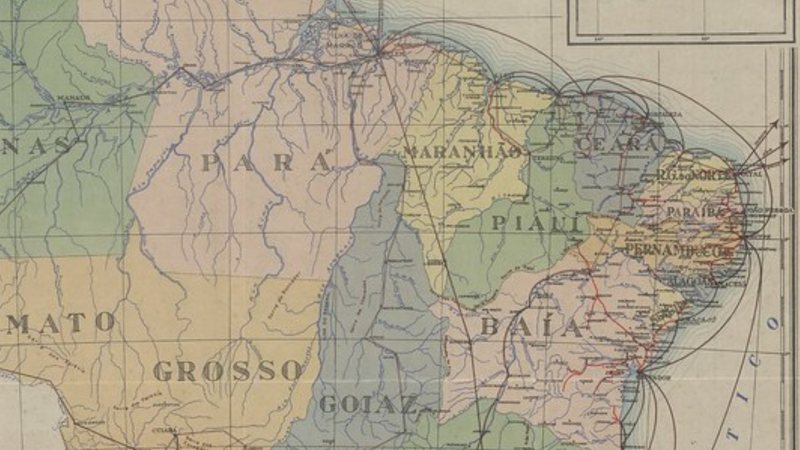 Imagem meramente ilustrativa de mapa do Brasil em 1940 - Arquivo Nacional do Brasil via Flickr