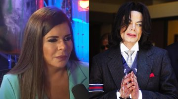 Mara Maravilha durante entrevista e o eterno Rei do Pop, Michael Jackson - Reprodução / Vídeo e Getty Images