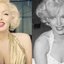 Sósia de Marilyn Monroe (à esqu.) e foto da atriz (à esqu.)